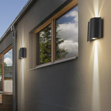 Carregar imagem no visualizador da galeria, Albiolo | Black Waterproof Outdoor Aluminum LED Wall Lamp
