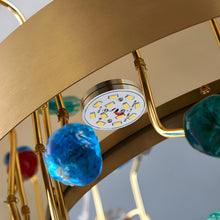Load image into Gallery viewer, Alpignano | Gold Round Colorful Crystal Chandelier for Living room, Kitchen
