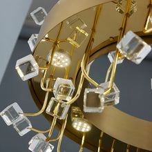 Load image into Gallery viewer, Alpignano | Gold Round Colorful Crystal Chandelier for Living room, Kitchen
