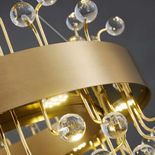 Load image into Gallery viewer, Alpignano | Gold Round Colorful Crystal Chandelier for Living room, Kitchen
