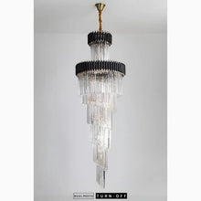 Load image into Gallery viewer, Art Deco | Black and Gold Crystal Chandelier for Hall and Staircase
