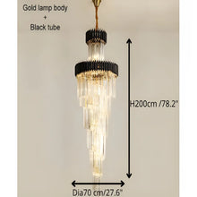 Load image into Gallery viewer, Art Deco | Black and Gold Crystal Chandelier for Hall and Staircase
