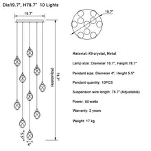Load image into Gallery viewer, Luxury Diamond Crystal Chandelier
