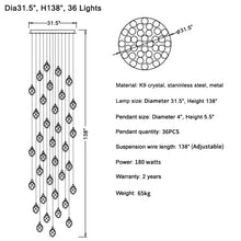 Load image into Gallery viewer, Luxury Diamond Crystal Chandelier
