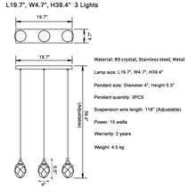 Load image into Gallery viewer, Luxury Diamond Crystal Chandelier

