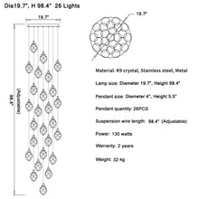 Cargar imagen en el visor de la galería, MIRODEMI® Tremezzo | Luxury Diamond Crystal Chandelier | S2024S
