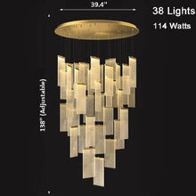 Carregar imagem no visualizador da galeria, Varenna | Gold Long Hanging Light Fixture
