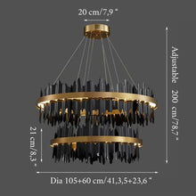 Carregar imagem no visualizador da galeria, MIRODEMI® Veyrier | Creative Black Circular Chandelier for Living Room
