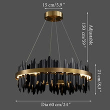 Carregar imagem no visualizador da galeria, Creative Modern Black/Gold Circular Chandelier for Living Room
