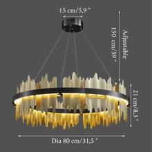 Carregar imagem no visualizador da galeria, Creative Modern Black/Gold Circular Chandelier for Living Room
