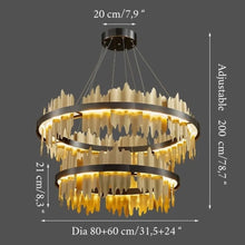 Carregar imagem no visualizador da galeria, MIRODEMI® Veyrier | Creative Black Circular Chandelier for Living Room
