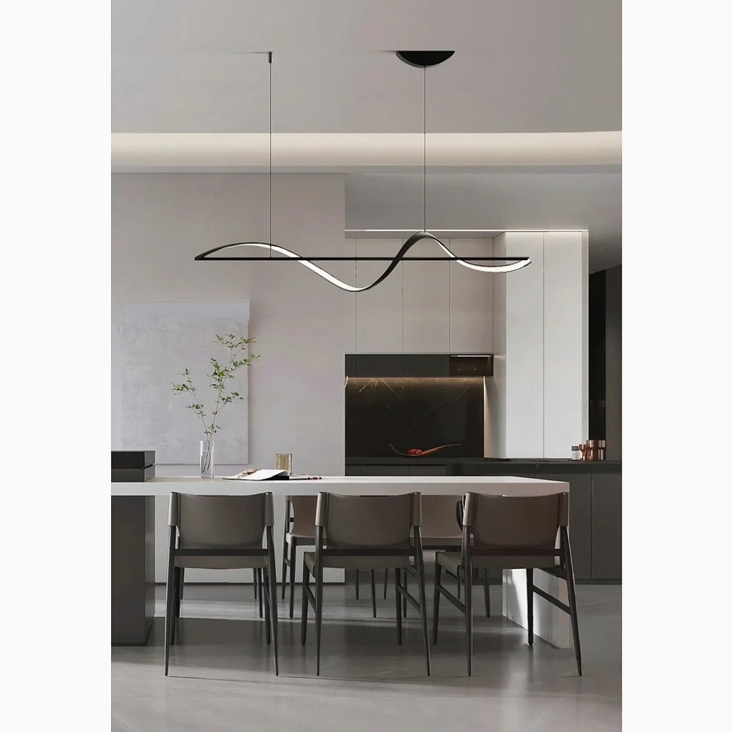 MIRODEMI® Carros | Minimalistic Wave Design Chandelier for Dining Room | S2024S