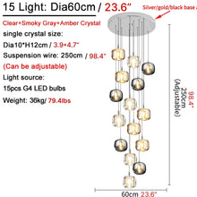 Load image into Gallery viewer, Grasse | Modern Led Crystal Hanging Light Fixtures
