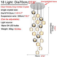 Carregar imagem no visualizador da galeria, MIRODEMI® Grasse | Modern Led Crystal Hanging Light Fixtures
