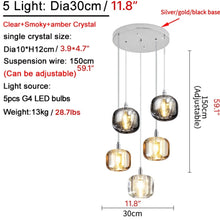 Carregar imagem no visualizador da galeria, MIRODEMI® Grasse | Modern Led Crystal Hanging Light Fixtures
