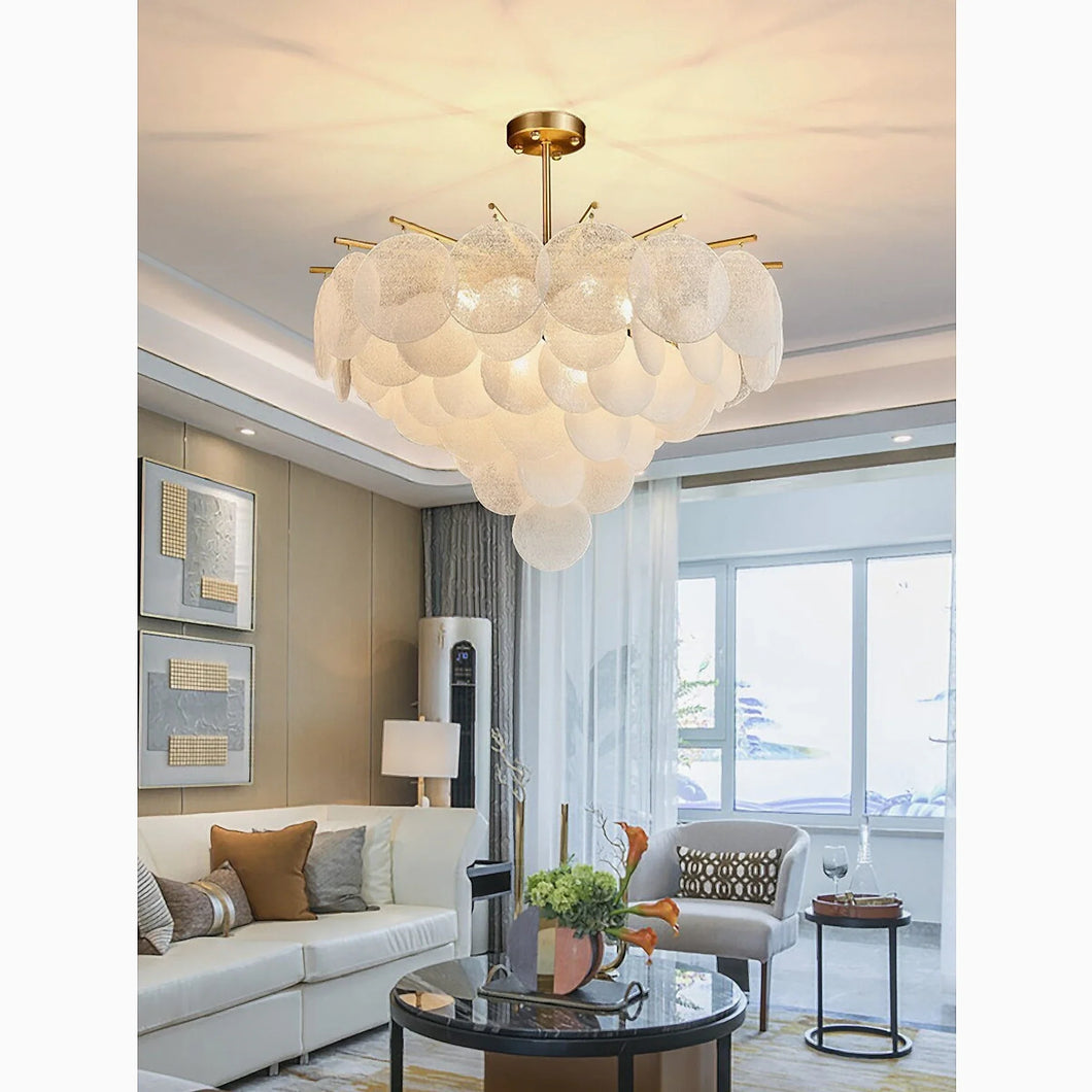 MIRODEMI® Péone | Round Obscure Glass Ceiling Chandelier | S2024S