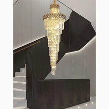 Load image into Gallery viewer, Crystal Cascade Chandelier 39.4&quot; for Staircase, Hall, Living Room, Stairwell
