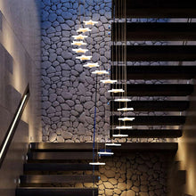 Carregar imagem no visualizador da galeria, 8 Lights - Valbonne | Stairway Star-Shaped Spiral Pendant Chandelier 8 Head, Warm Light - Grey ceiling base
