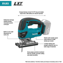 Carregar imagem no visualizador da galeria, Makita XVJ03Z 18V LXT Lithium-Ion Cordless Jig Saw (Tool Only)
