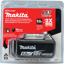 Carregar imagem no visualizador da galeria, Makita BL1860B 18V LXT® Lithium‑Ion 6.0Ah Battery
