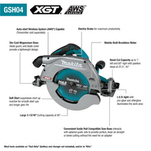 Carregar imagem no visualizador da galeria, Makita GSH04Z 40V max XGT® Brushless Cordless 10‑1/4" Circular Saw with Guide Rail Compatible Base, AWS® Capable, Tool Only
