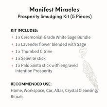 Load image into Gallery viewer, Manifest Miracles - Prosperity Smudging Kit (5 Pieces)
