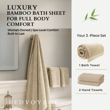 Carregar imagem no visualizador da galeria, Bamboo Cotton Bath Sheet 3 Piece Set - Sand
