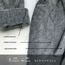 Load image into Gallery viewer, Bamboo Cotton Bath Robe  - Charcoal

