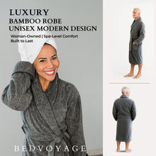 Load image into Gallery viewer, Bamboo Cotton Bath Robe  - Charcoal
