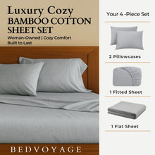 Load image into Gallery viewer, Bamboo Cotton Bed Sheets - Silver
