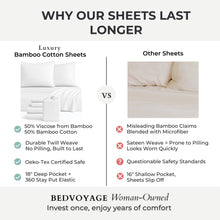Load image into Gallery viewer, Bamboo Cotton Bed Sheets - Snow
