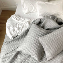 Carregar imagem no visualizador da galeria, Bamboo Cotton Quilted Coverlet, Twin - Silver
