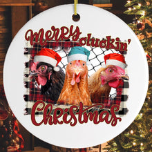 Carregar imagem no visualizador da galeria, Merry Cluckin Christmas Chicken Ornament
