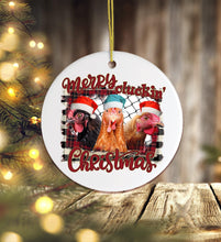 Carregar imagem no visualizador da galeria, Merry Cluckin Christmas Chicken Ornament
