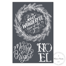 Load image into Gallery viewer, Merry and Bright - Mesh Stencil 12x18
