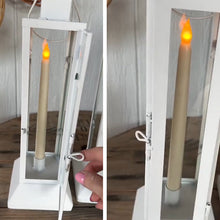 Load image into Gallery viewer, Tall Farmhouse White Metal Lanterns, Set of 2
