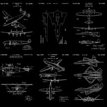 Cargar imagen en el visor de la galería, Aviation Wallpaper Mural. Featuring Military Jet and Airplane Patent Designs. #6732

