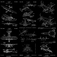 Load image into Gallery viewer, Aviation Wallpaper Mural. Featuring Military Jet and Airplane Patent Designs. #6732
