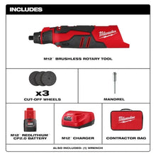 Carregar imagem no visualizador da galeria, Milwaukee 2525-21 M12 Brushless Rotary Tool Kit
