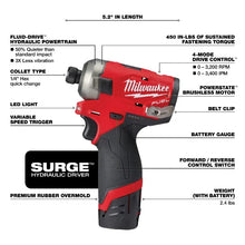 Carregar imagem no visualizador da galeria, Milwaukee 2551-22 M12 FUEL™ SURGE™ 1/4" Hex Hydraulic Driver Kit
