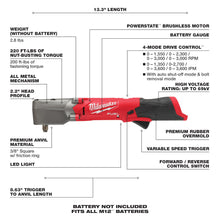 Carregar imagem no visualizador da galeria, Milwaukee 2564-20 M12 FUEL™ 3/8" Right Angle Impact Wrench (Tool Only)
