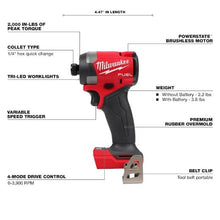 Carregar imagem no visualizador da galeria, Milwaukee 2953-20 M18 FUEL™ 1/4" Hex Impact Driver (Tool Only)
