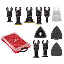 Carregar imagem no visualizador da galeria, Milwaukee 49-10-9114 MILWAUKEE® Universal Fit OPEN-LOK™ 15PC Oscillating Multi-Tool Blade Kit w/ Modular Case
