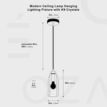 Cargar imagen en el visor de la galería, Modern Ceiling Lamp Hanging Lighting Fixture with K9 Crystals
