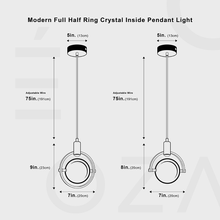 Carregar imagem no visualizador da galeria, Modern Ring Crystal LED Pendant Light
