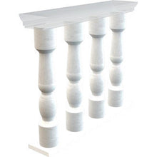 Load image into Gallery viewer, Mugla White Marble Balustrade Hand-carved from Solid Marble Block (SET of 4)
