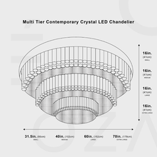 Carregar imagem no visualizador da galeria, Multi Tier Contemporary Crystal LED Chandelier
