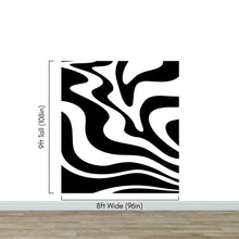 Cargar imagen en el visor de la galería, Black Swirly Line Wallpaper. Contemporary Art Decor. Modern Aesthetic. #6679
