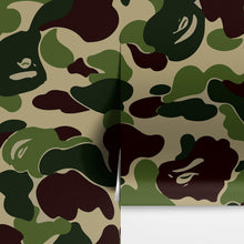 Cargar imagen en el visor de la galería, Bape Camo Wallpaper Mural. Green Camo Streetwear Hype Beast Aesthetics. #6662
