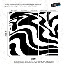 Cargar imagen en el visor de la galería, Black Swirly Line Wallpaper. Contemporary Art Decor. Modern Aesthetic. #6679
